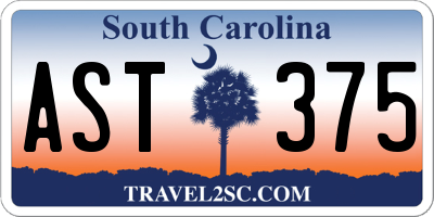 SC license plate AST375