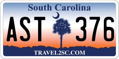 SC license plate AST376