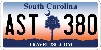 SC license plate AST380