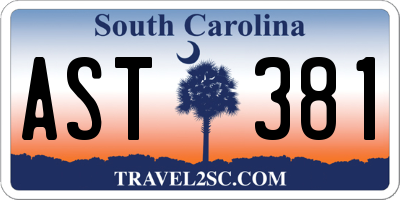 SC license plate AST381