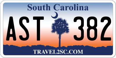 SC license plate AST382