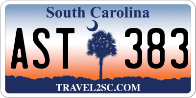 SC license plate AST383