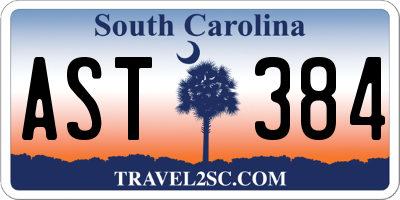 SC license plate AST384