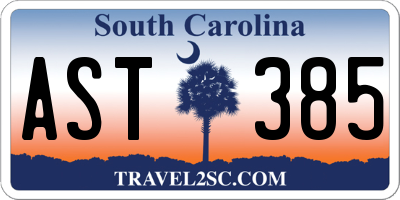 SC license plate AST385