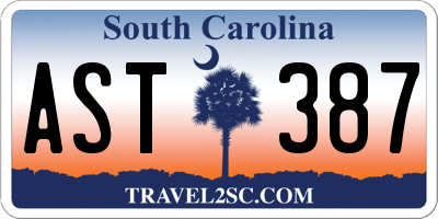 SC license plate AST387