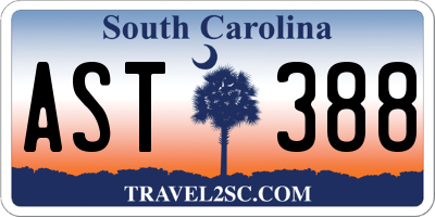 SC license plate AST388