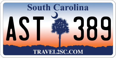 SC license plate AST389