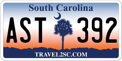 SC license plate AST392