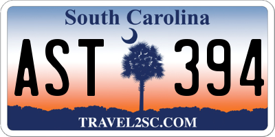 SC license plate AST394