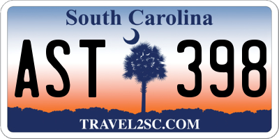 SC license plate AST398