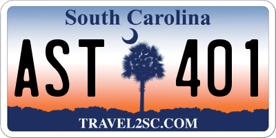 SC license plate AST401