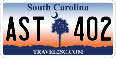 SC license plate AST402