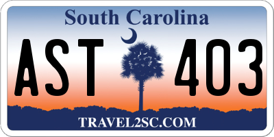 SC license plate AST403