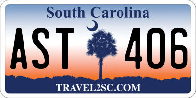 SC license plate AST406