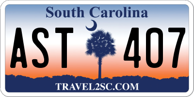 SC license plate AST407