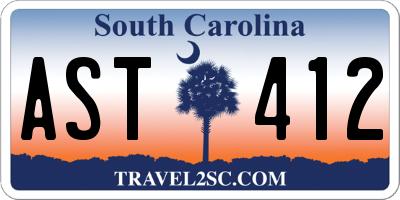 SC license plate AST412