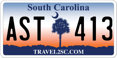 SC license plate AST413