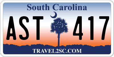SC license plate AST417