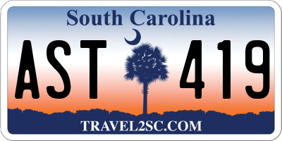 SC license plate AST419
