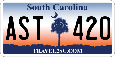 SC license plate AST420