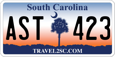 SC license plate AST423