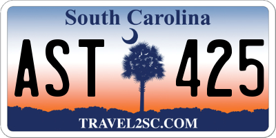 SC license plate AST425