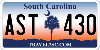 SC license plate AST430