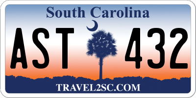 SC license plate AST432