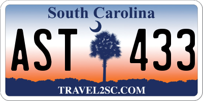 SC license plate AST433
