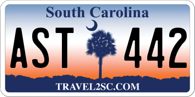 SC license plate AST442