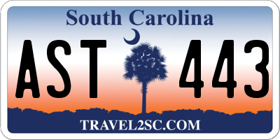 SC license plate AST443