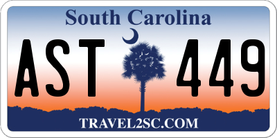 SC license plate AST449