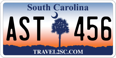 SC license plate AST456