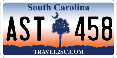 SC license plate AST458