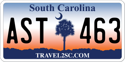 SC license plate AST463