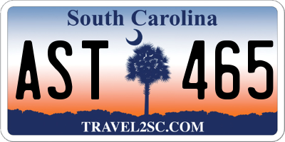 SC license plate AST465
