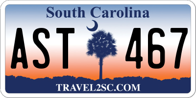 SC license plate AST467