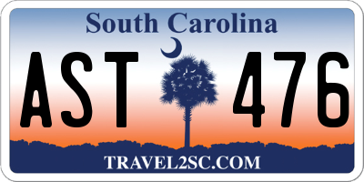 SC license plate AST476