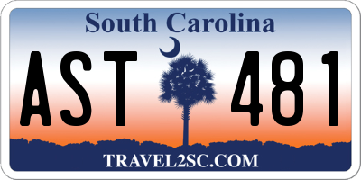 SC license plate AST481