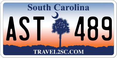 SC license plate AST489