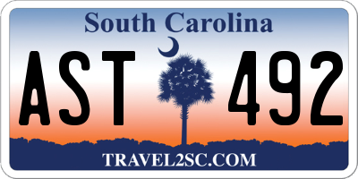 SC license plate AST492