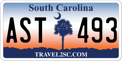 SC license plate AST493