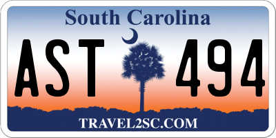 SC license plate AST494