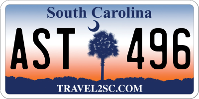SC license plate AST496