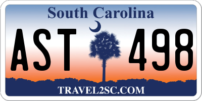 SC license plate AST498