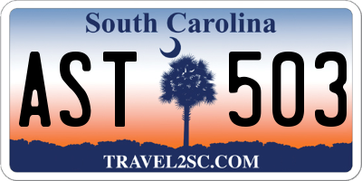 SC license plate AST503
