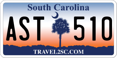 SC license plate AST510