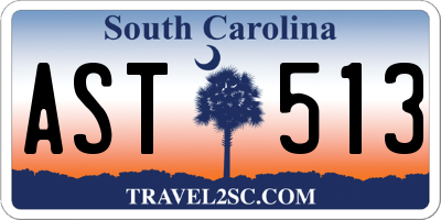 SC license plate AST513