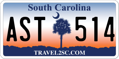 SC license plate AST514
