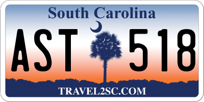 SC license plate AST518